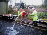 The new water tank is tested