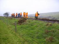 Rail lifting at the site of bridge 68