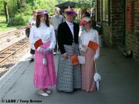 A family day out for a group of well dressed ladies at Woody Bay