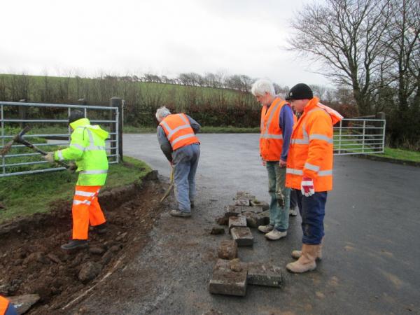 Kerb stones ready for reuse, 16th January 2014