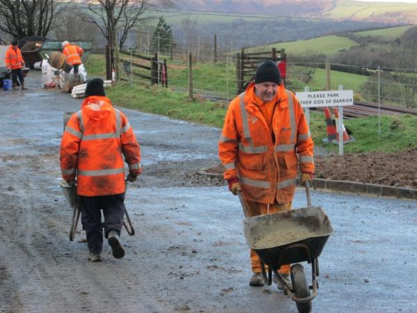 Wheelbarrows running both ways,  16th January 2014