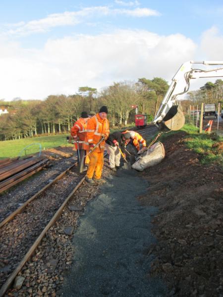 Back-filling the new drain, 16th January 2014