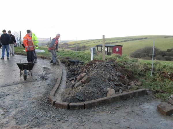 The completed new kerb, 16th January 2014
