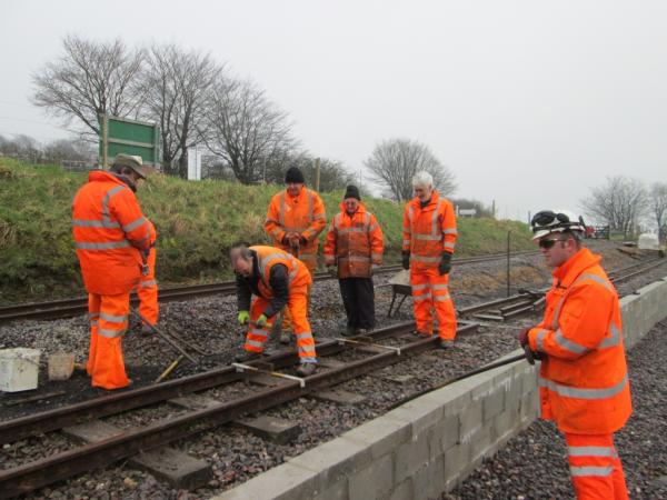 A mix of experienced and novice tracklayers, but all keen to get on, 6th March 2014