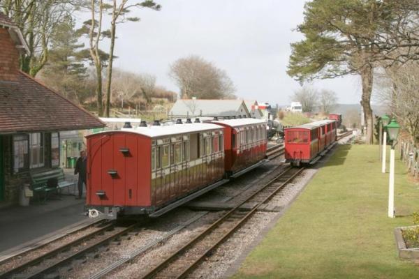 Thorpe Park coaches alongside heritage carriages